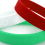 Pulseiras de silicone gravadas