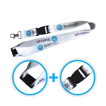 Cordão personalizável a 4 cores com fecho de segurança e clip destacável