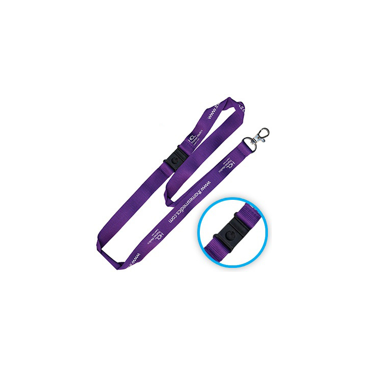 Cordão em nylon com fecho de segurança