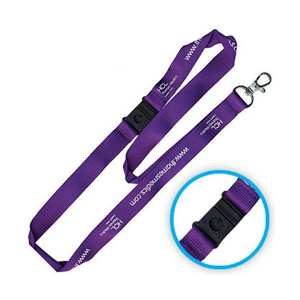 Cordão em nylon com fecho de segurança