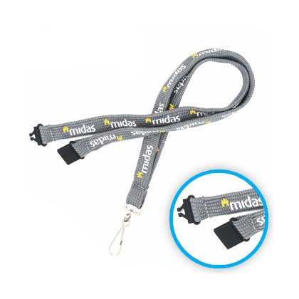 Fita porta-crachás tubular + fecho de segurança