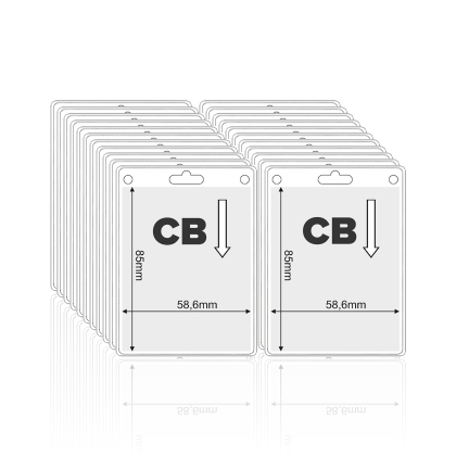 Porta-cartões flexível vertical CC 58,6 x 85 mm