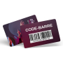Cartões PVC 85x54mm personalizados com código de barras