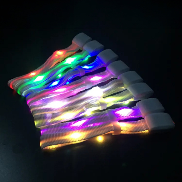 Pulseiras Luminosas em Tecido com 5 LED