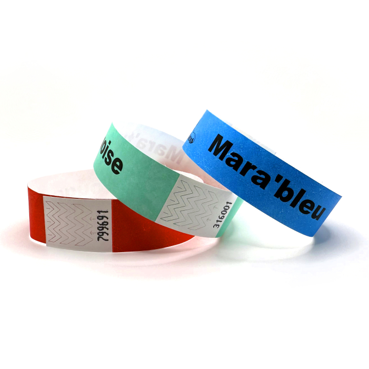 Pulseiras Tyvek com impressão a preto