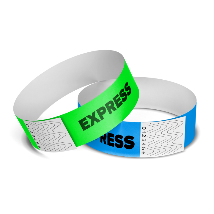 Pulseiras Tyvek Express 24h - impressão a preto