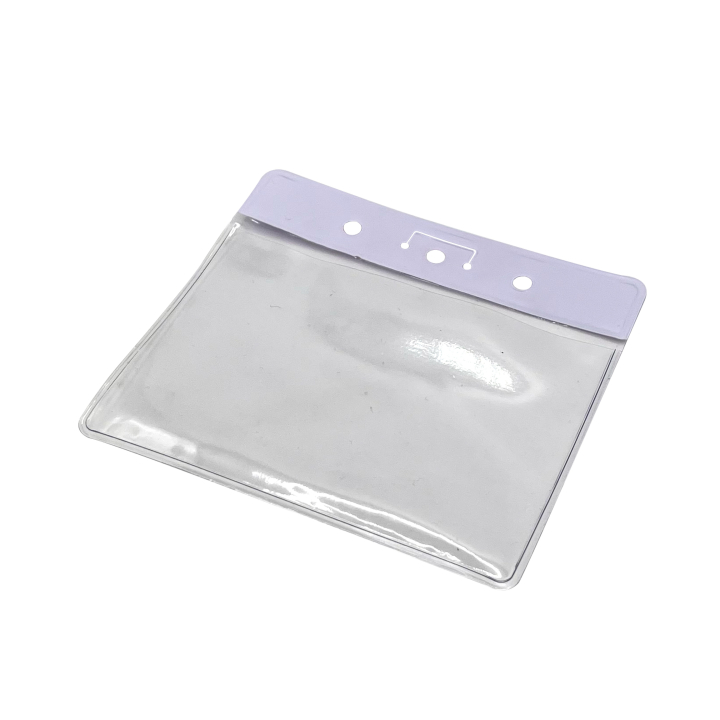 Porta-crachás flexível em PVC com reforço colorido 86x54mm