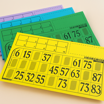 Cartões de loto flexíveis para carimbar (224g) - 500 unidades