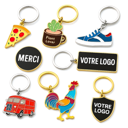 Porta-chaves de metal esmaltado personalizados