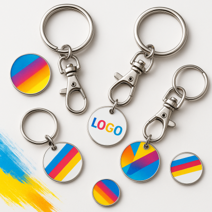 Porta-chaves com Ficha para Carrinho Personalizado
