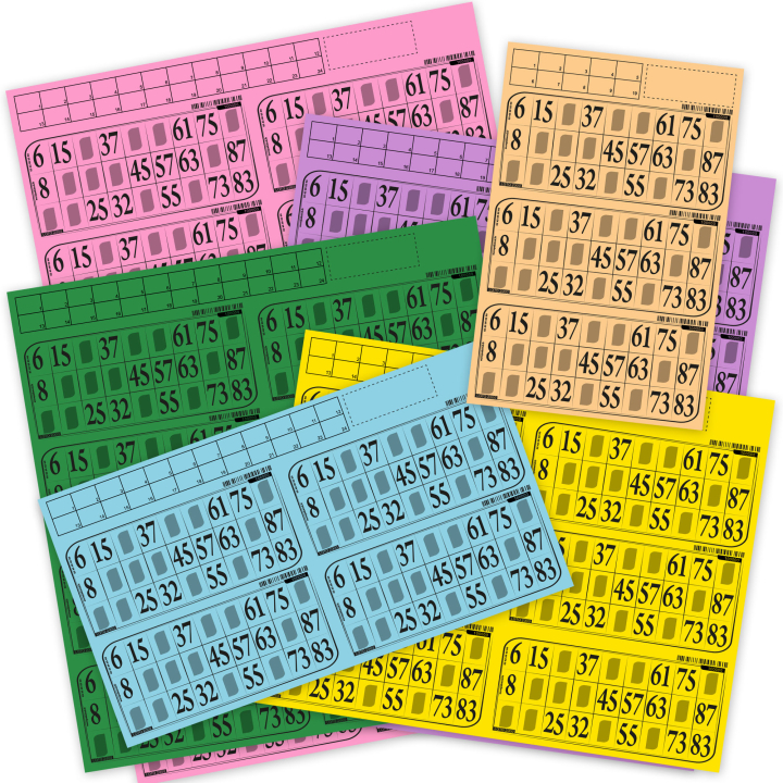 Cartões de bingo para marcar - 500 grelhas em folha (84g)