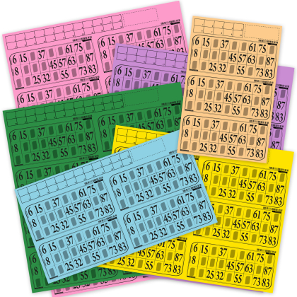 Cartões de bingo para marcar - 500 grelhas em folha (84g)