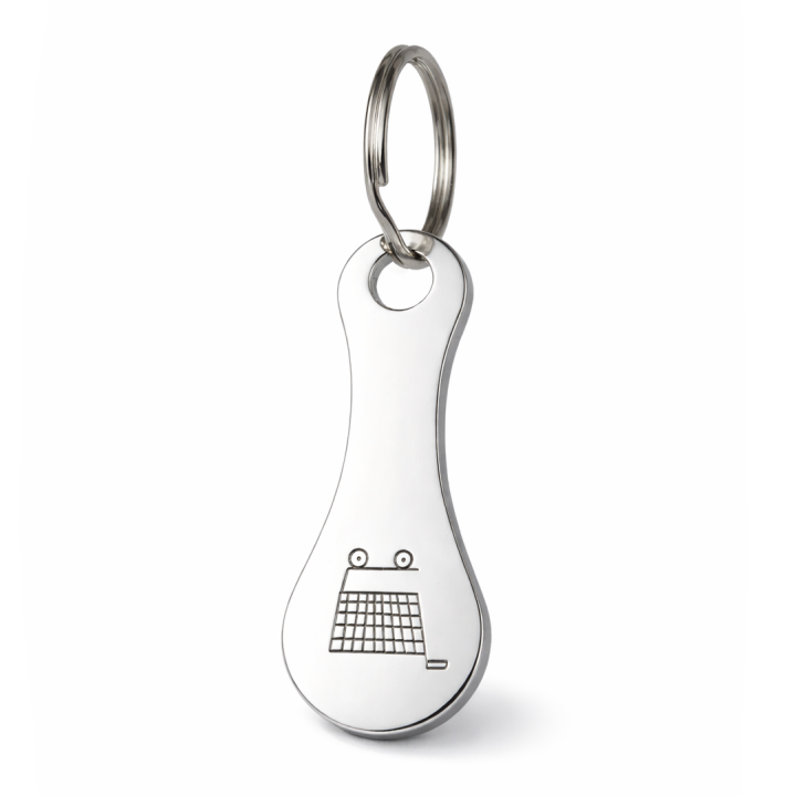 Porte-clés en aluminium personnalisé avec gravure laser pour caddie de course