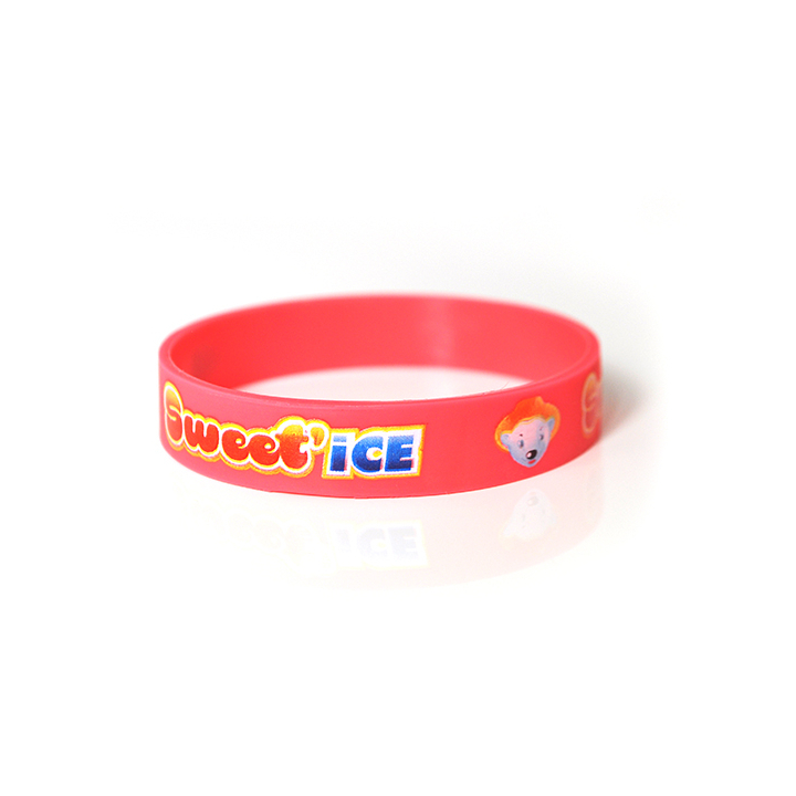 Pulseiras de silicone com impressão a quatro cores